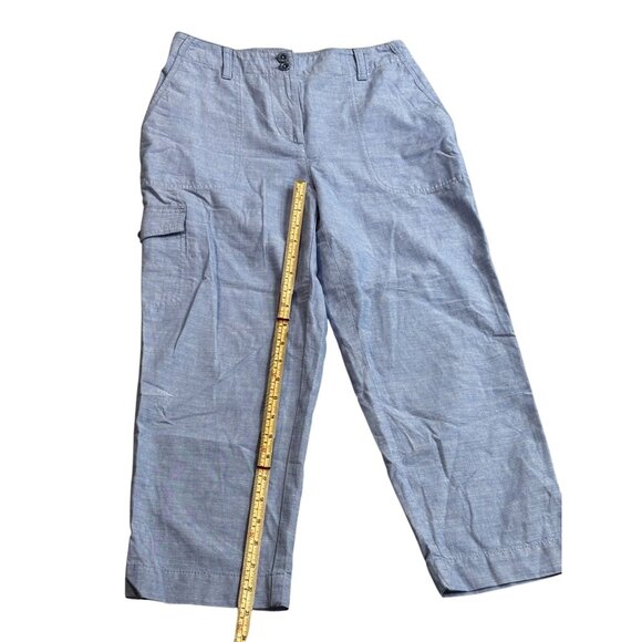 Talbots 2P Supersoft Cargo Pants 100% Cotton Blue - Picture 7 of 10